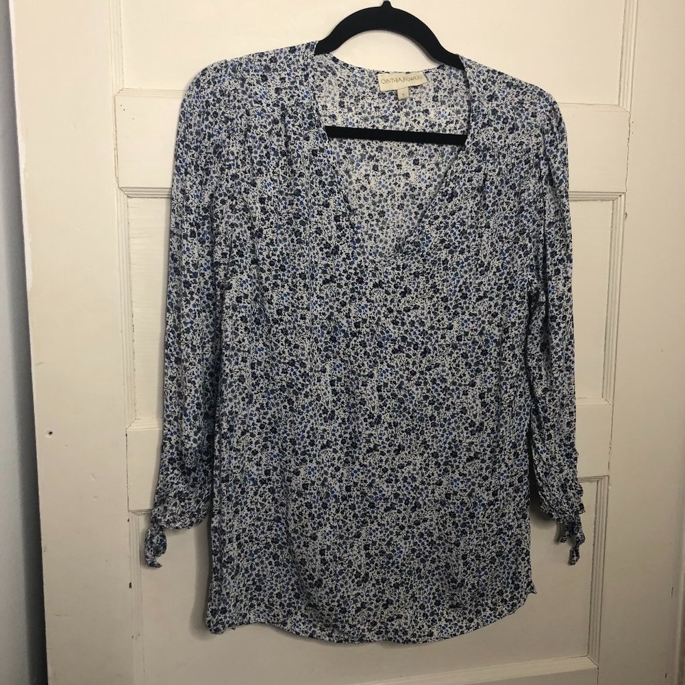 Boho Blue Floral Top